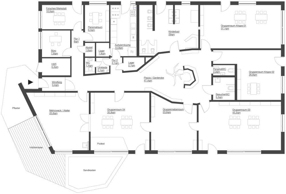 baukind – Daycare Centre Kinderlachen Berlin – Floorplan